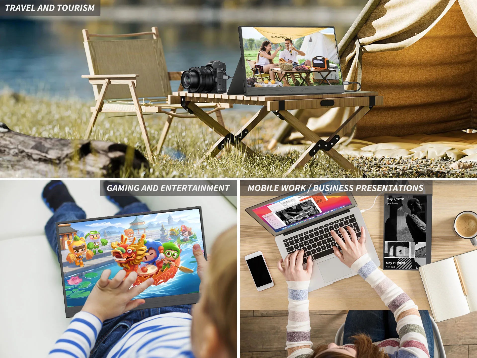 14" Portable Touchscreen Monitor 1080p IPS USB-C Display