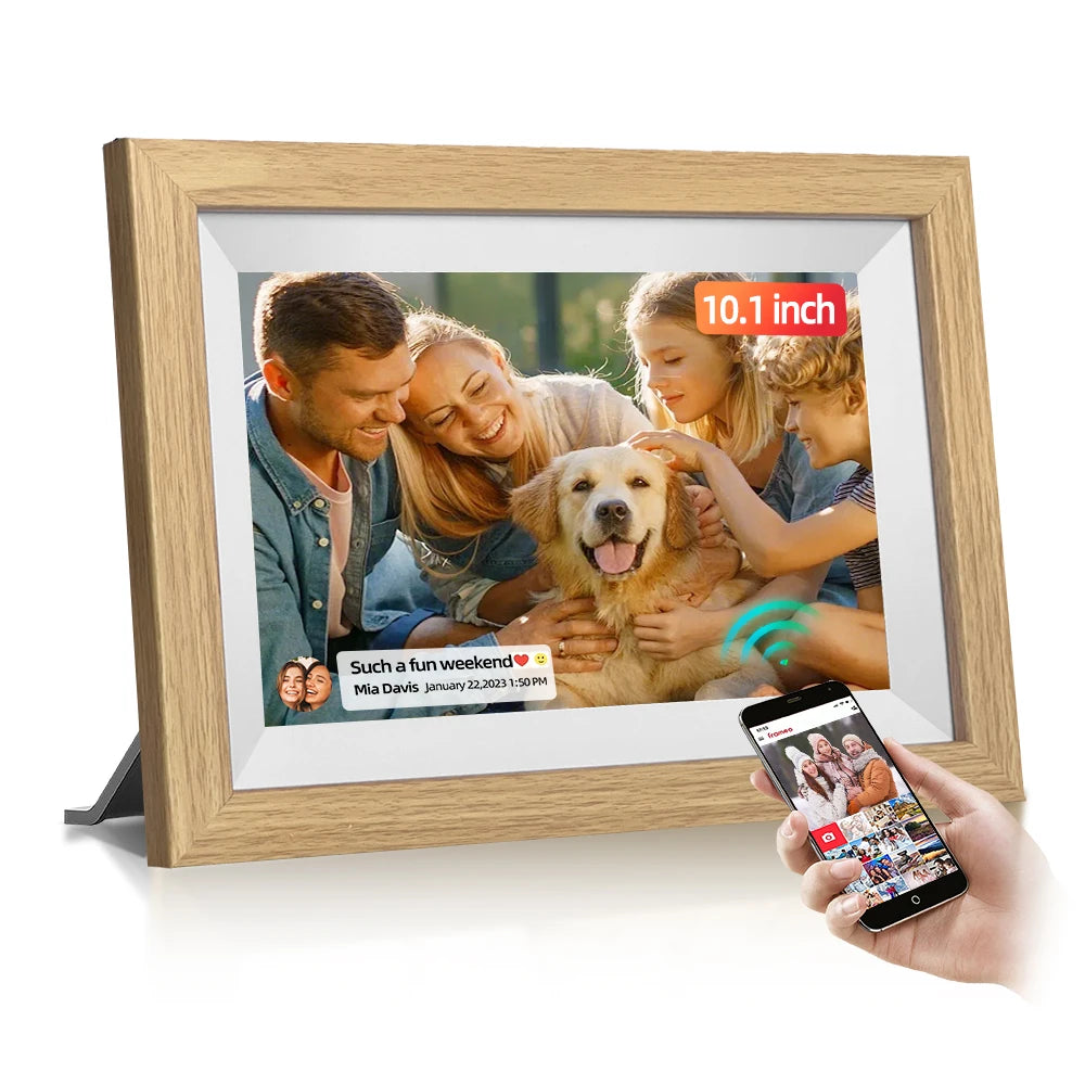 10.1" WiFi Digital Photo Frame with Touch Screen – 32GB Storage, Frameo App, HD Display