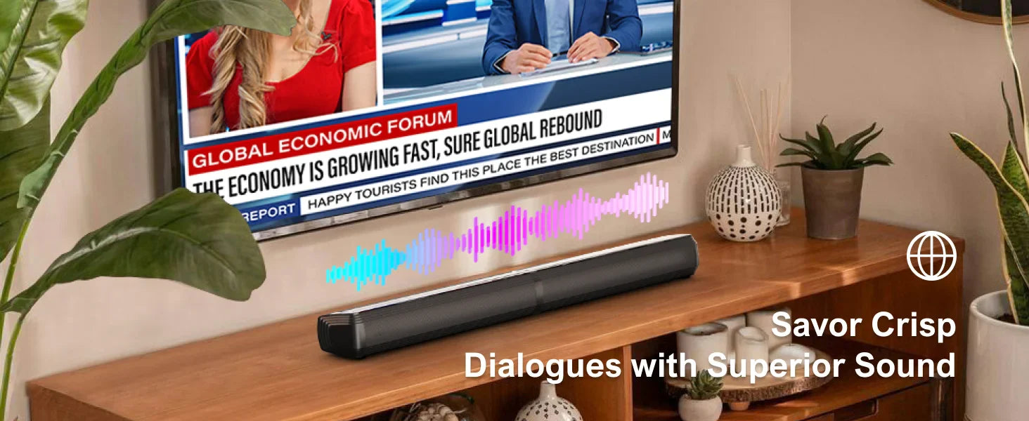 Home Theater Soundbar with Subwoofer, 4.1 Channel Bluetooth 5.3 – Black