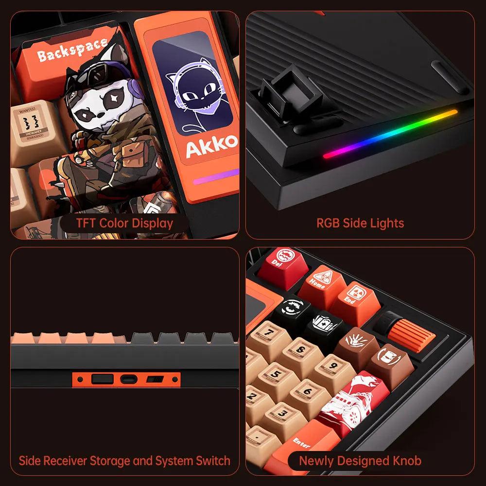 Wireless Mechanical Gaming Keyboard 96-Key RGB Ink Green