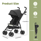Lightweight Foldable Travel Stroller with Stainless Steel Frame for Ages 0-6Y