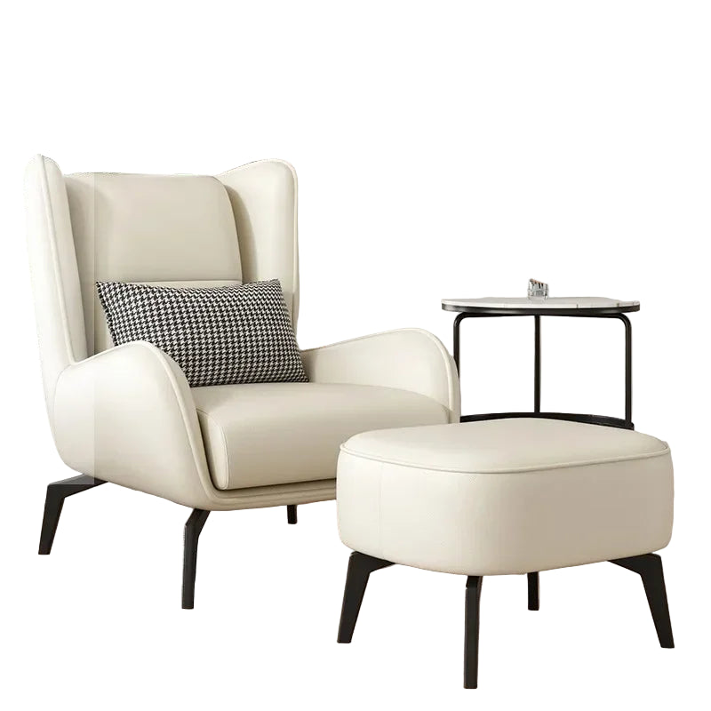 Italian Style Leisure Chair Fabric Recliner Sofa with Armrests, Minimalist Modern Home Furniture