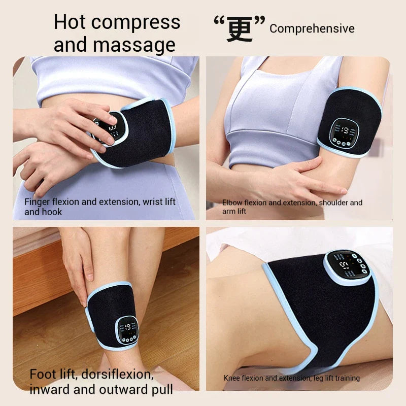 Black Portable EMS Massager – Heated Therapy for Hands & Joints