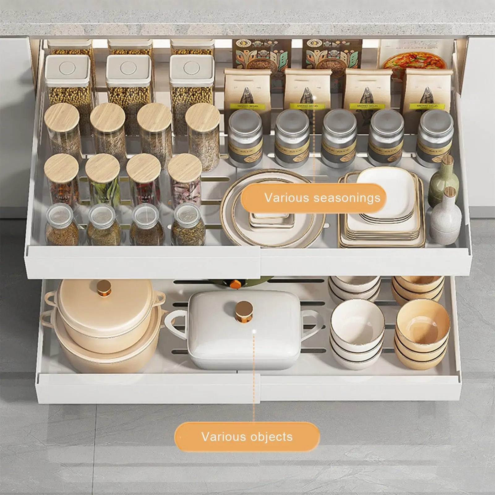Sliding Roll-Out Shelf for Kitchen and Home Storage