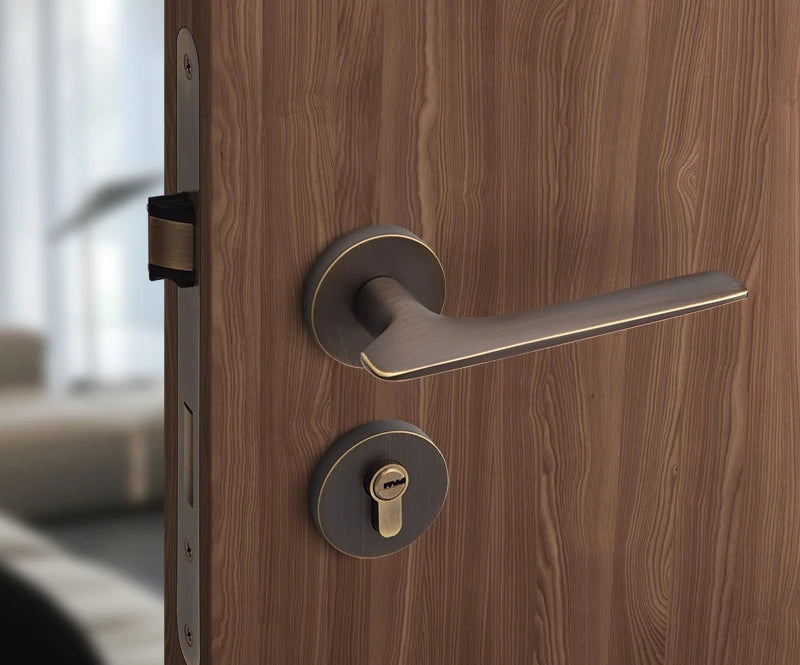 Modern Bedroom Door Lock, Mute Split Handle Design