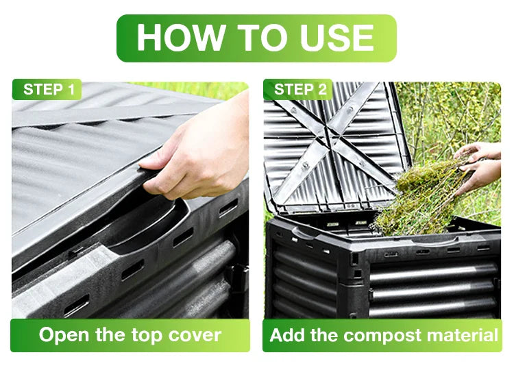 Heavy Duty 450L Outdoor Compost Tumbler for Kitchen & Garden Waste
