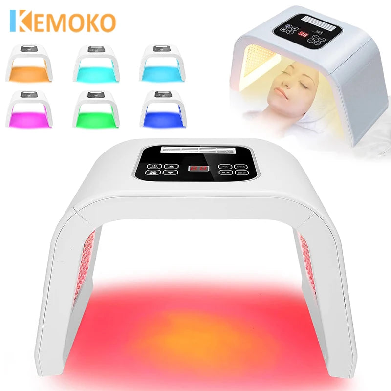 Rechargeable 7-Mode LED Skin Therapy Mask Wrinkle Reduction & Brightening for Home & Salon