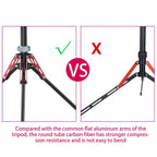 Adjustable Carbon Fiber Photography Light Stand for Travel