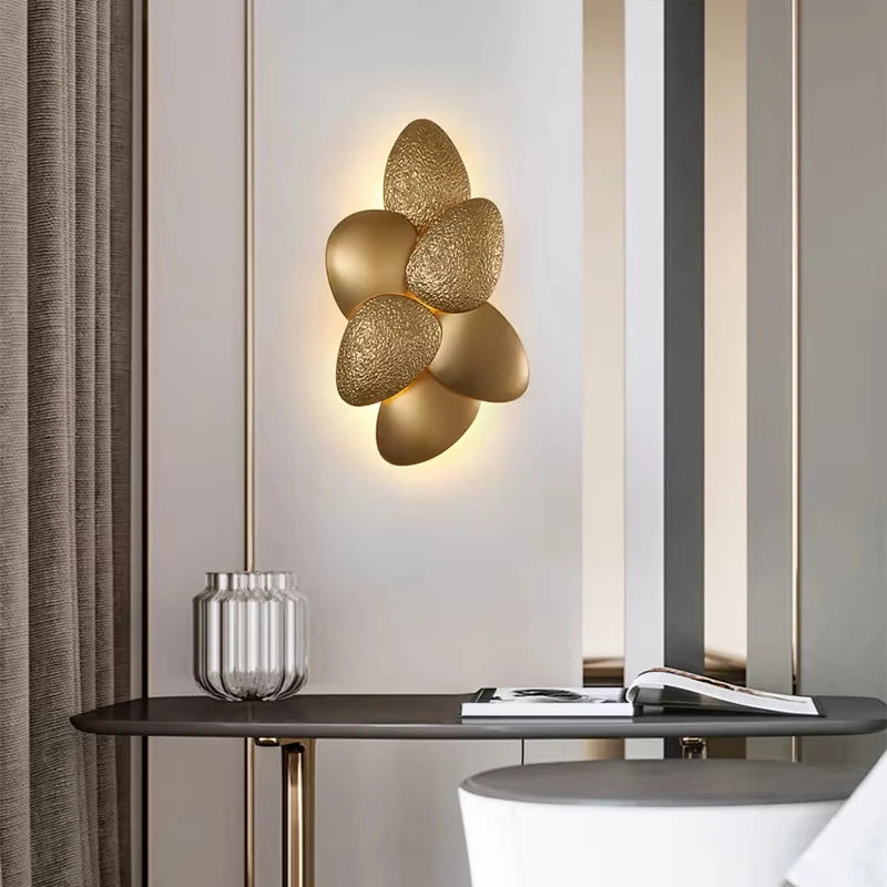 Gold Plated LED Wall Light Warm Glow for Home