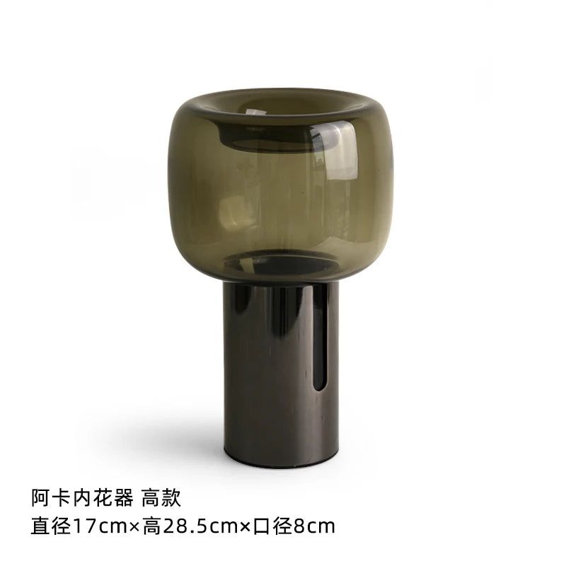 Luxury Retro Glass Vase for Living Room Ornaments