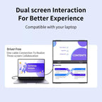 15.6" Dual-Screen Foldable IPS Monitor, Dual 1080p