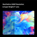1080P Android Projector with 300" Display and Bluetooth