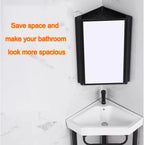 Triangular Bathroom Mirror Cabinet – Space-Saving Wall Mounted Storage, Waterproof Design
