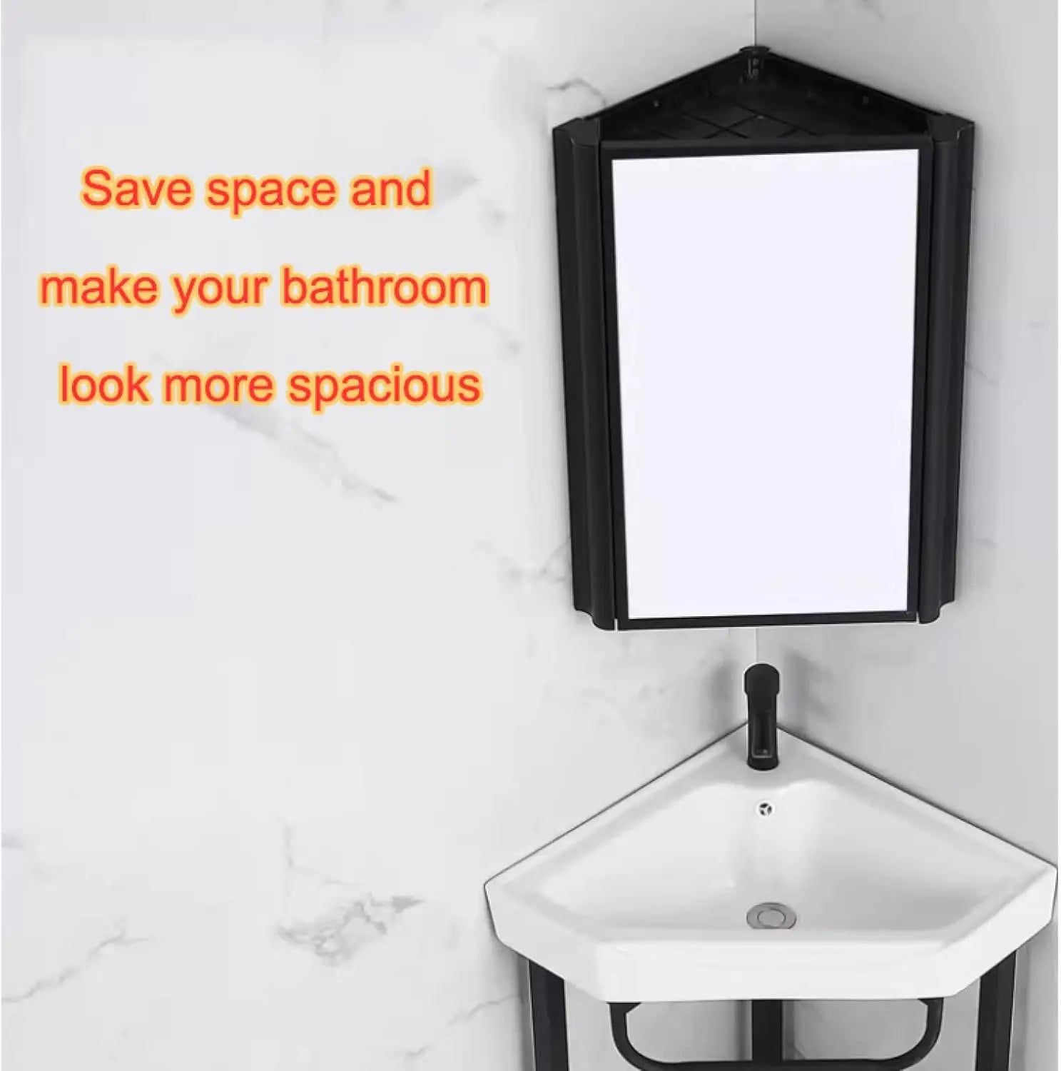 Triangular Bathroom Mirror Cabinet – Space-Saving Wall Mounted Storage, Waterproof Design