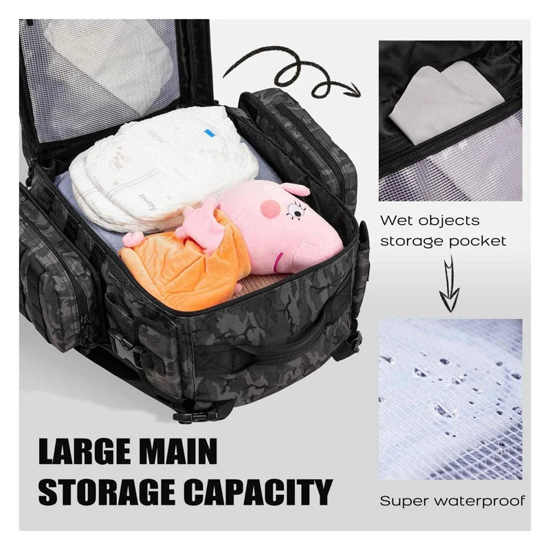 Dark gray CP Tactical Backpack Waterproof 40L for Hiking & Travel