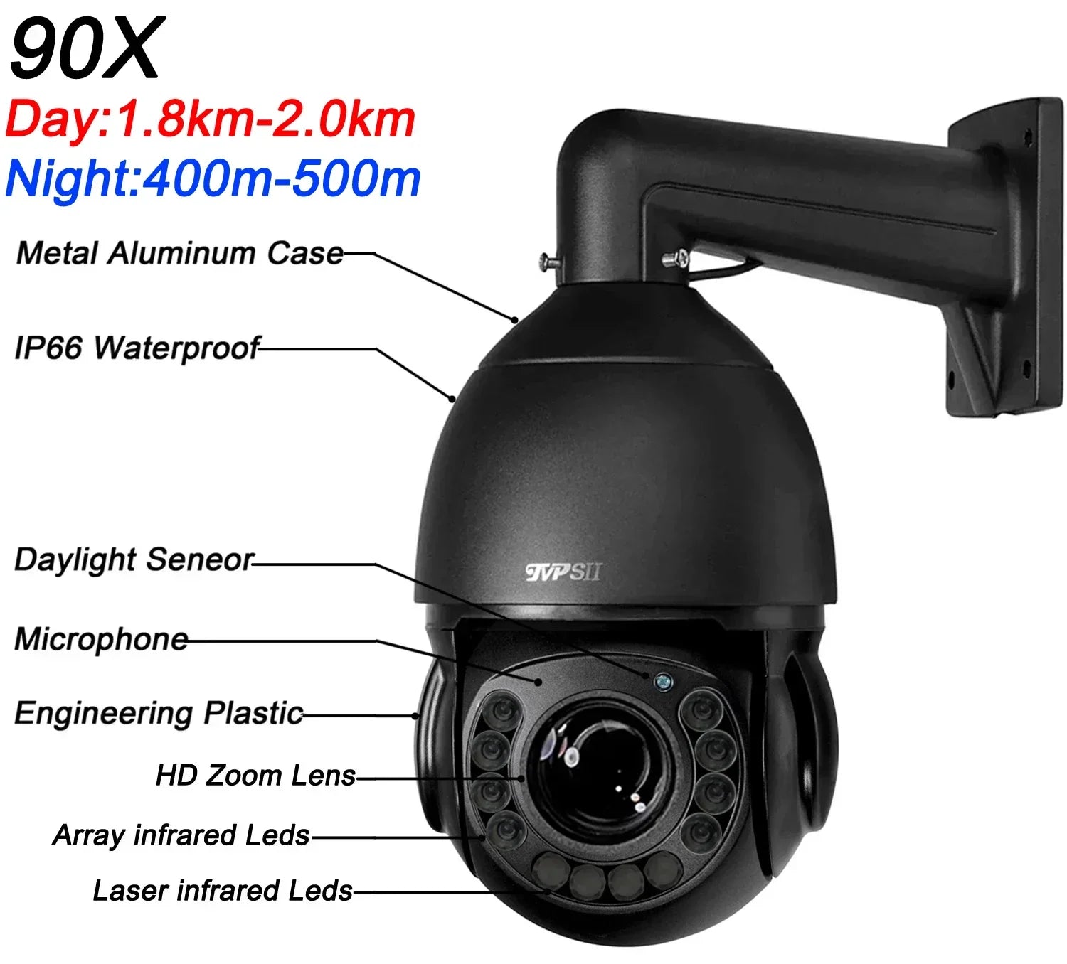 Outdoor 6MP POE IP Camera with 90X Zoom and Audio