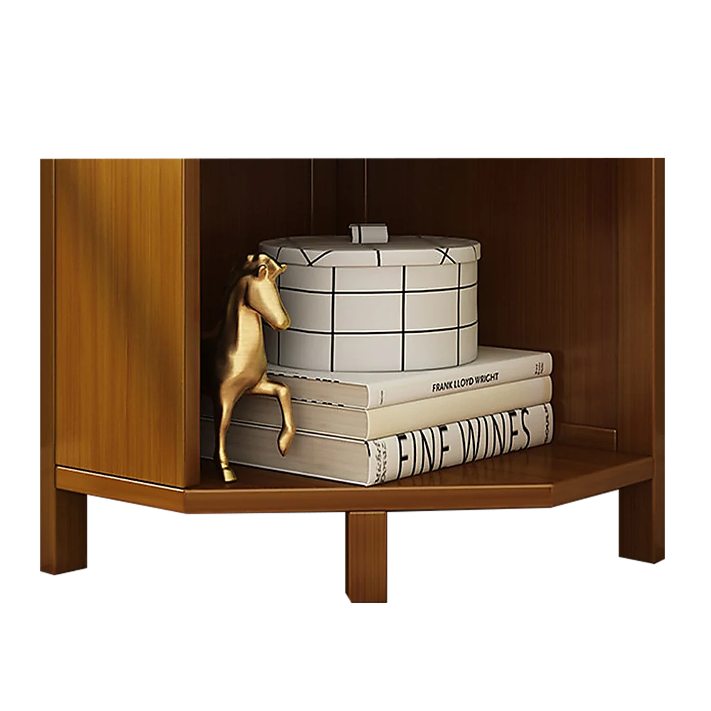 Industrial 5-Shelf Corner Bookcase – Freestanding Space-Saver for Living Room or Office