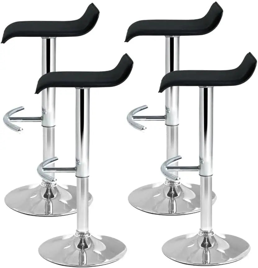 Adjustable Kitchen Bar Stools Set of 4 – Swivel Counter Chairs with Gas Lift, Black, 56–77cm