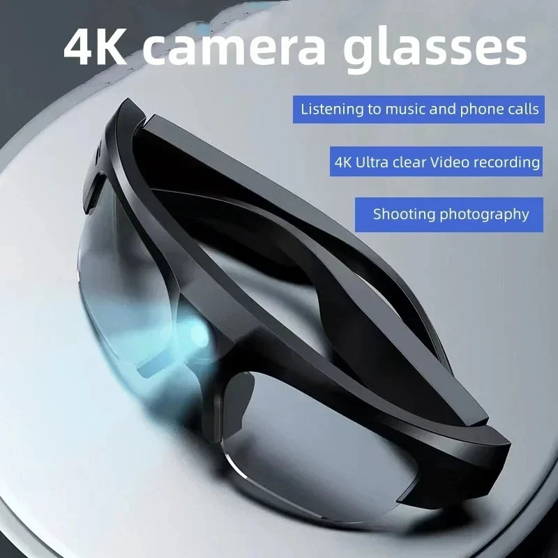 2-in-1 Wireless Smart Sunglasses with Bluetooth, 2K Camera, Music & Voice Control