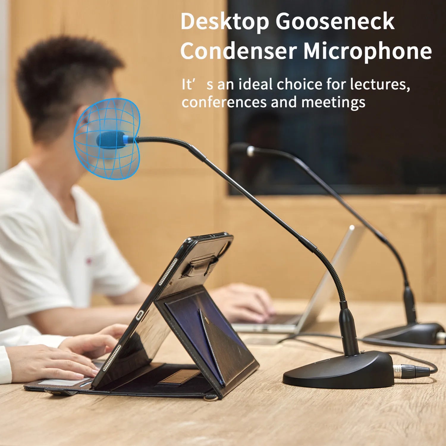 18" Cardioid Gooseneck Microphone with Mute and LED
