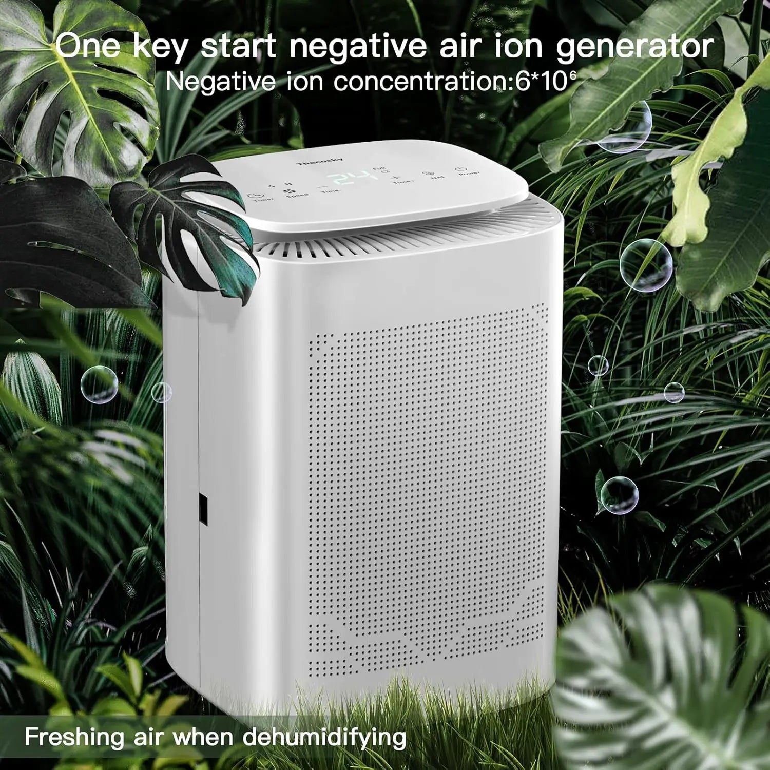 2-in-1 Dehumidifier & Air Purifier with HEPA Filter, Ionizer & Drain Hose