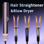 2-in-1 Cordless Hair Straightener & Dryer with Ionic Heating (210°C Max)