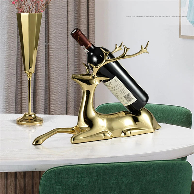 Creative Wine Bottle & Glass Stand Luxury Living Room or Cafe Display Organizer
