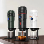 Compact 12V Espresso Maker for Car & Home Works with Nespresso, Dolce Gusto & Ground Coffee