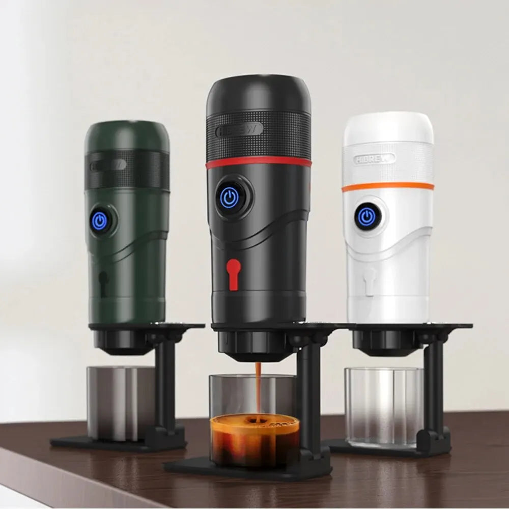 Compact 12V Espresso Maker for Car & Home Works with Nespresso, Dolce Gusto & Ground Coffee
