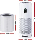 Portable Bedroom Air Cleaner with Smoke & Odor Removal White