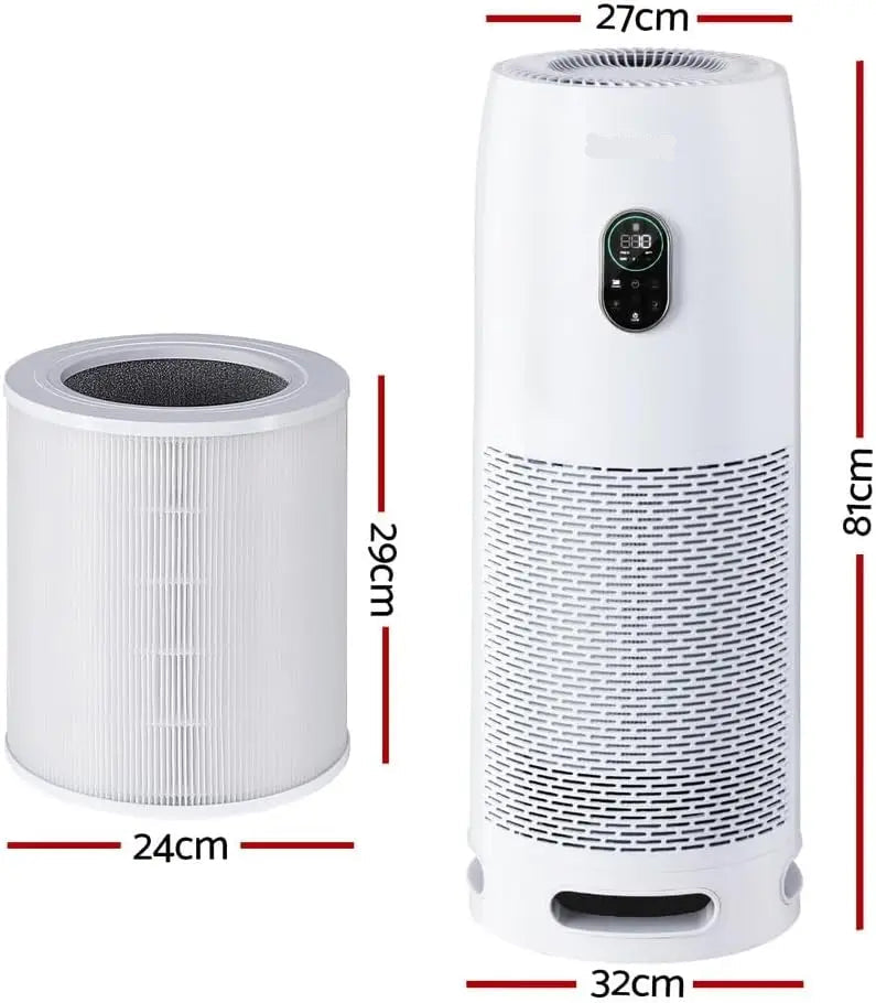 Portable Bedroom Air Cleaner with Smoke & Odor Removal White