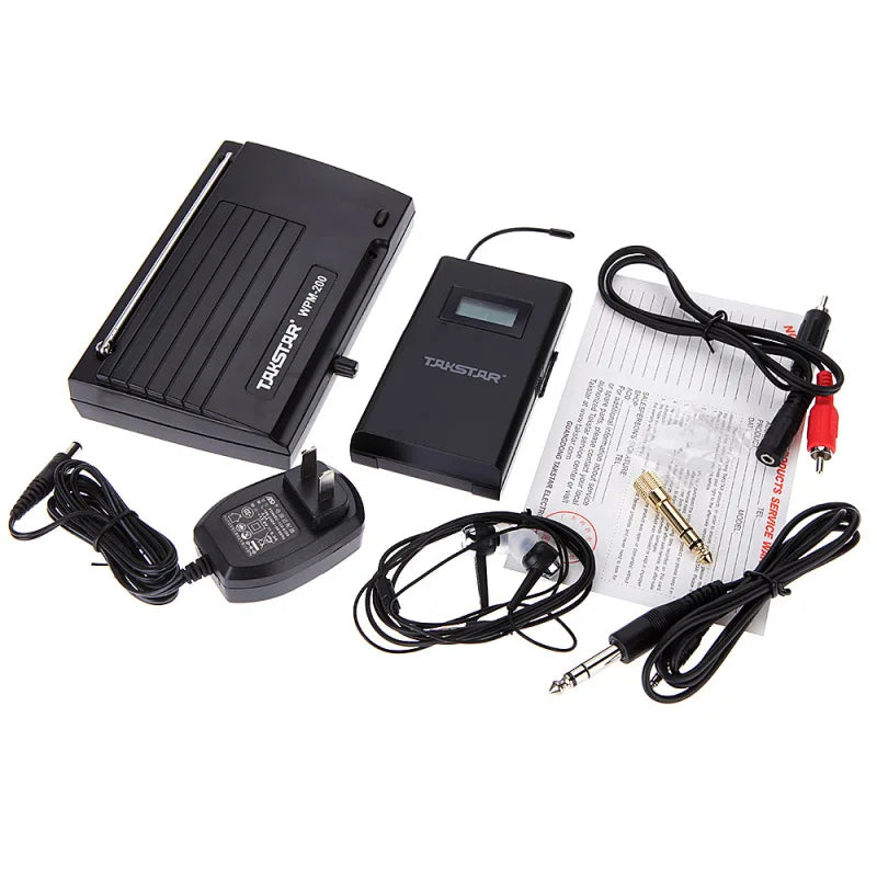 UHF Wireless Audio Receiver with Earphone and LCD Display
