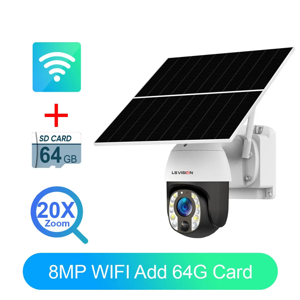 Outdoor PTZ Camera with Night Vision and 64G Storage
