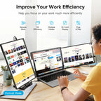 14.1-inch Portable Laptop Screen Extender with Dual FHD