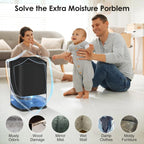 Compact Room Dehumidifier with Water Tank, LED Mood Lights & Overflow Protection