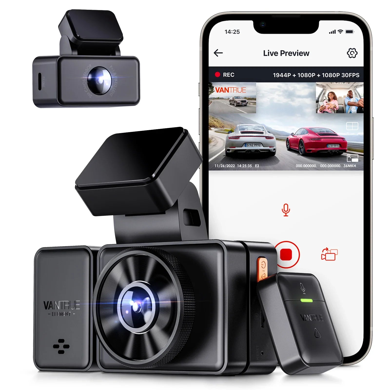 2.7K Dash Camera with Voice Control & Parking Mode
