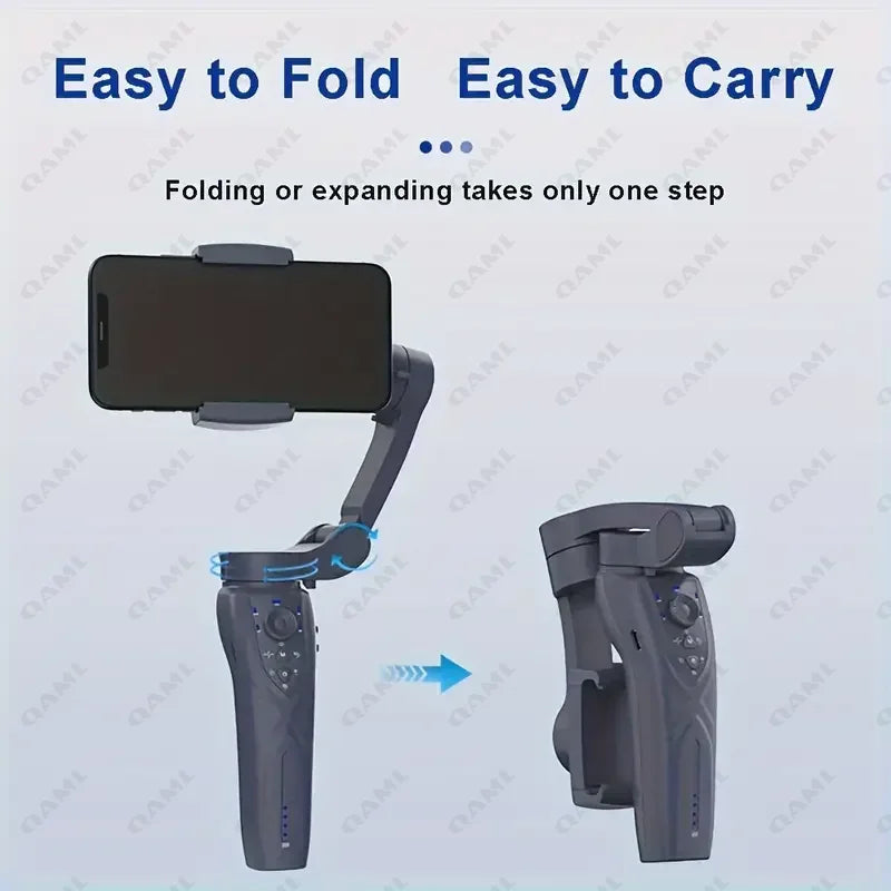 3-Axis Smartphone Gimbal with AI Face Tracking & Fill Light