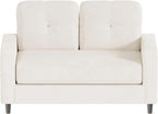 Modern 2-Seater Loveseat Sofa 132cm Tufted Back, Upholstered Small Couch for Living Room & Apartments