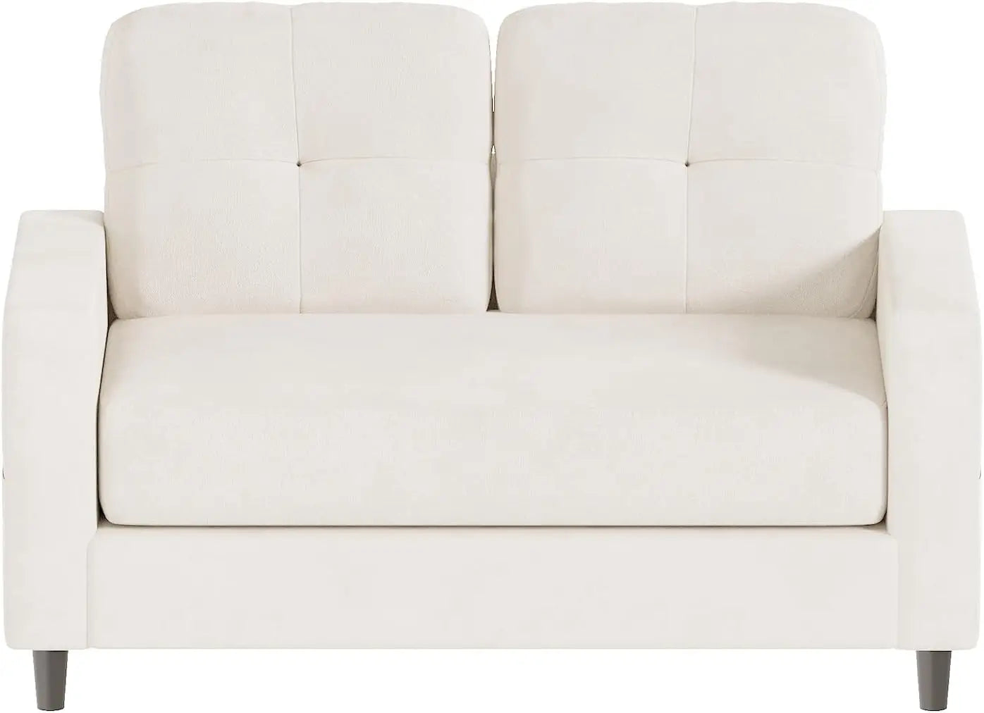 Modern 2-Seater Loveseat Sofa 132cm Tufted Back, Upholstered Small Couch for Living Room & Apartments