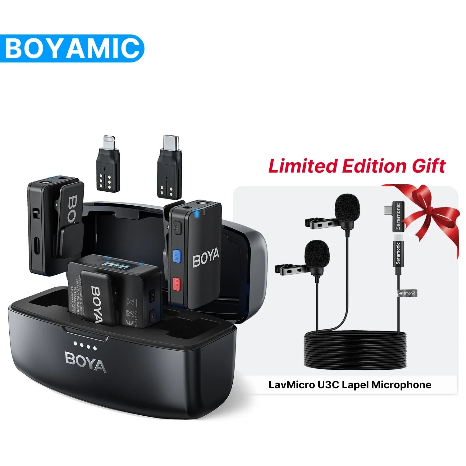2.4GHz Lavalier Mic with 8GB Storage and OLED Display