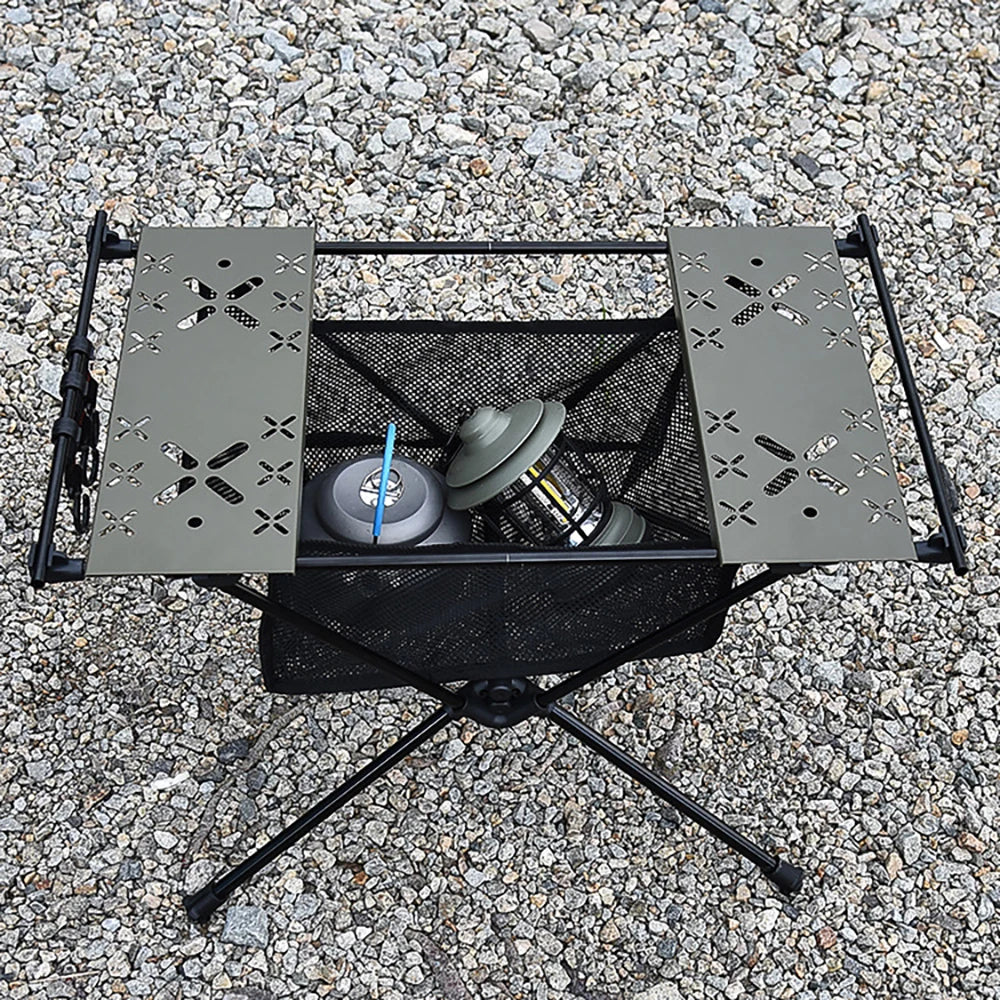 Portable Foldable Camping Table Lightweight Aluminum Alloy Outdoor Picnic & Fishing Table