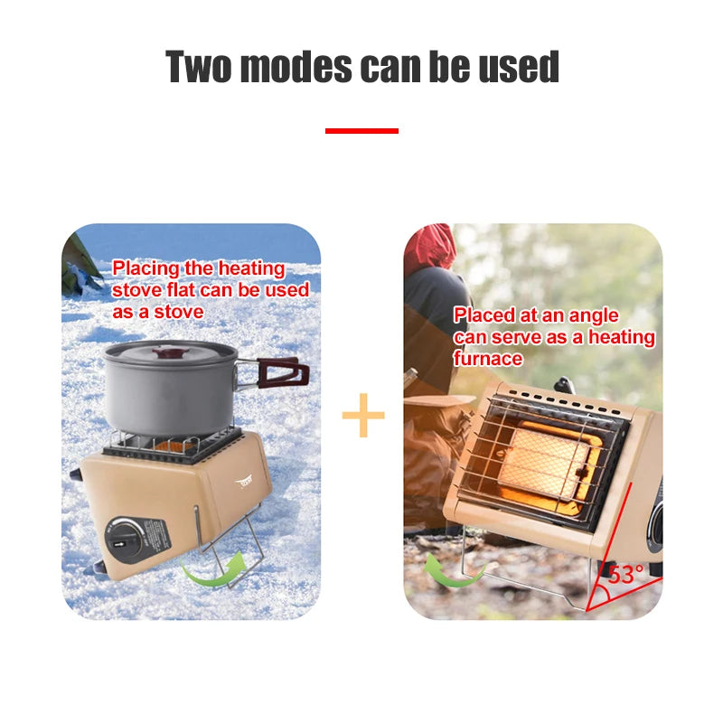 1500W Foldable Butane Heater for Outdoor Camping, Fishing & Tent Use