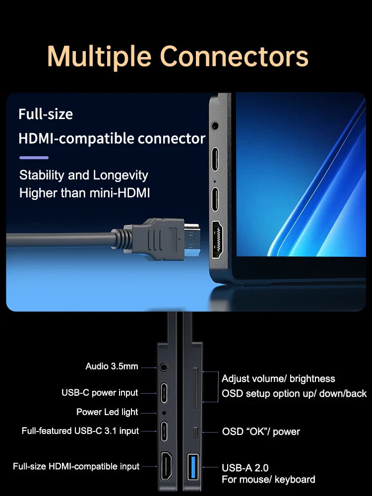 14" 4K OLED Portable Monitor with HDR and USB-C