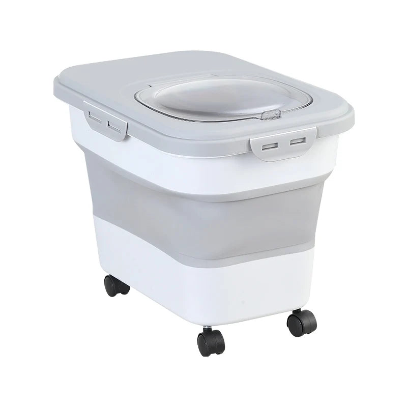 10L Grey Foldable Pet Food Storage Container