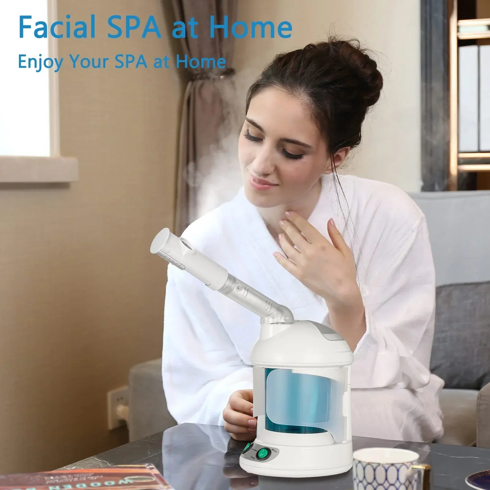 Compact Tabletop Facial Steamer for Deep Hydration & Spa Use