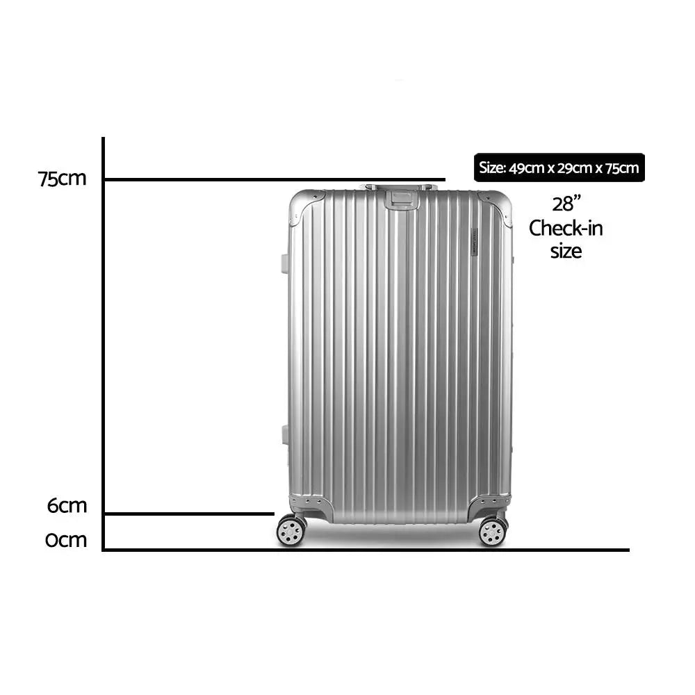 Lightweight 28" Aluminium Luggage Set – TSA Secure Travel Suitcases with Spinner Wheels
