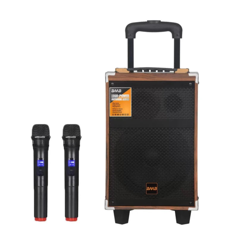 Portable 8" Bluetooth Outdoor Speaker with Mic & USB Playback Black
