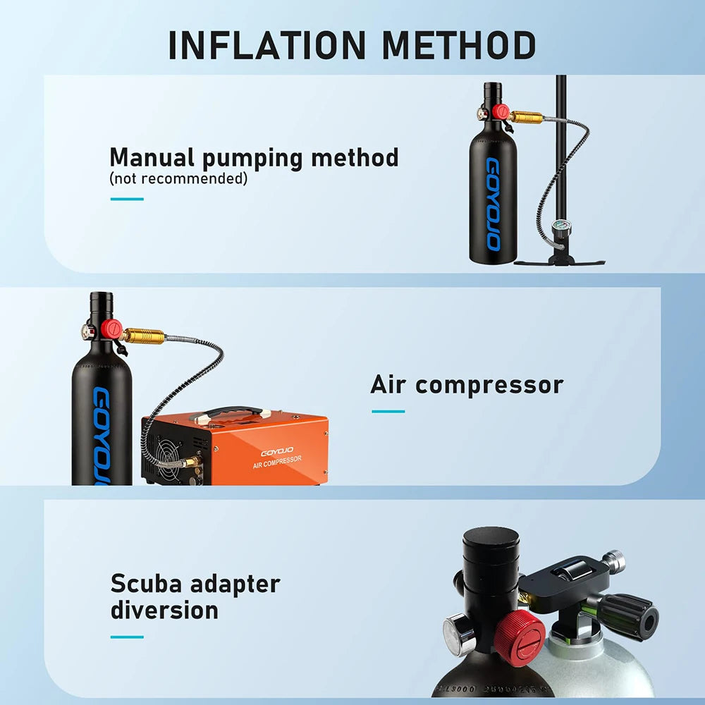 1L Oxygen Tank for Short Diving & Snorkeling Sessions
