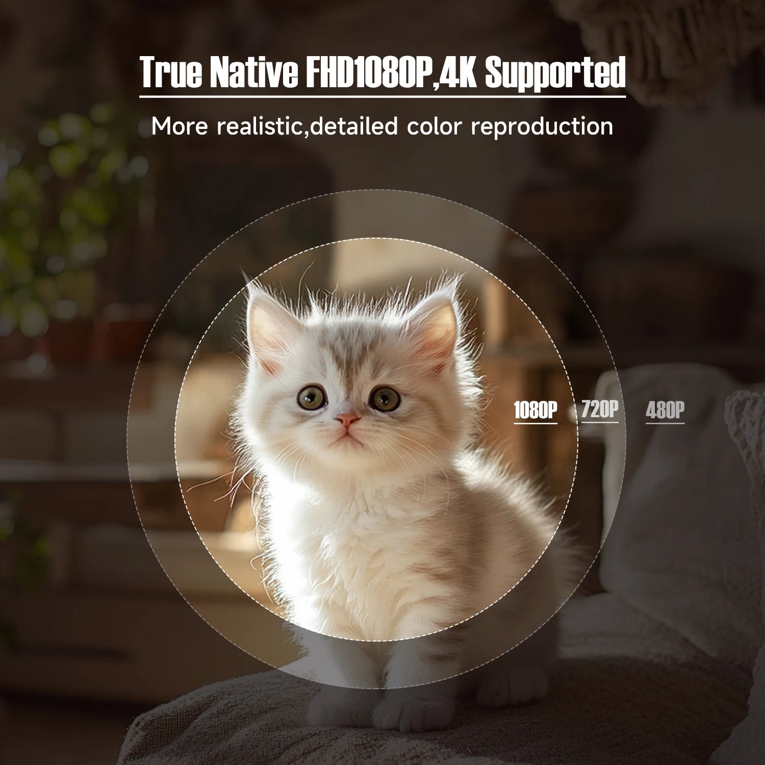 1080P Smart Projector with Auto Focus WiFi Bluetooth