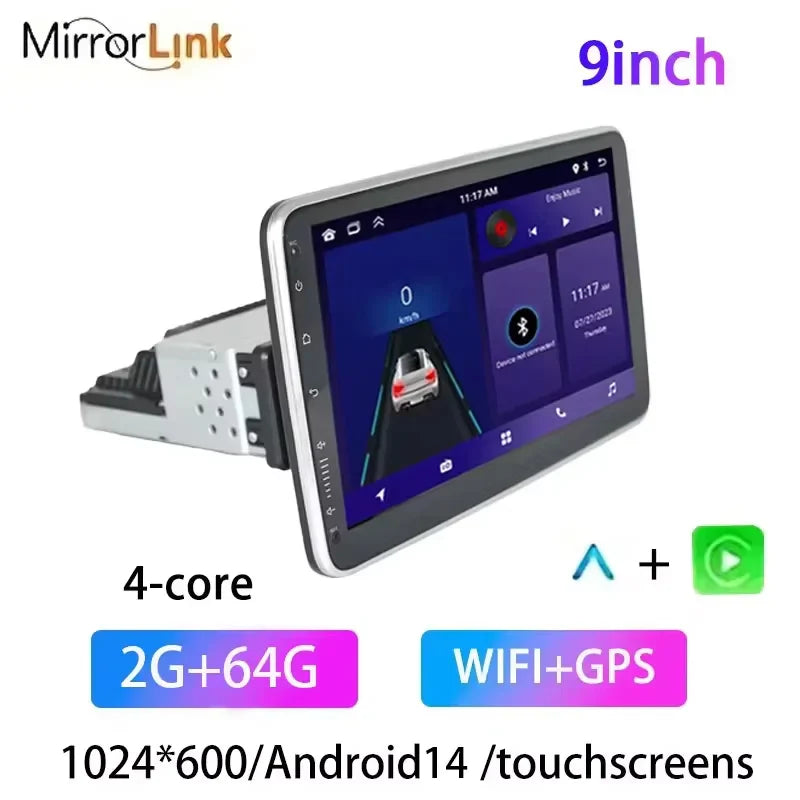 Portable 10.1" Android Car Stereo – CarPlay, Navigation, Bluetooth 9 2G 64G Carplay